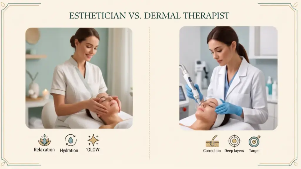 The different of esthetician and dermal therapist in Malaysia.